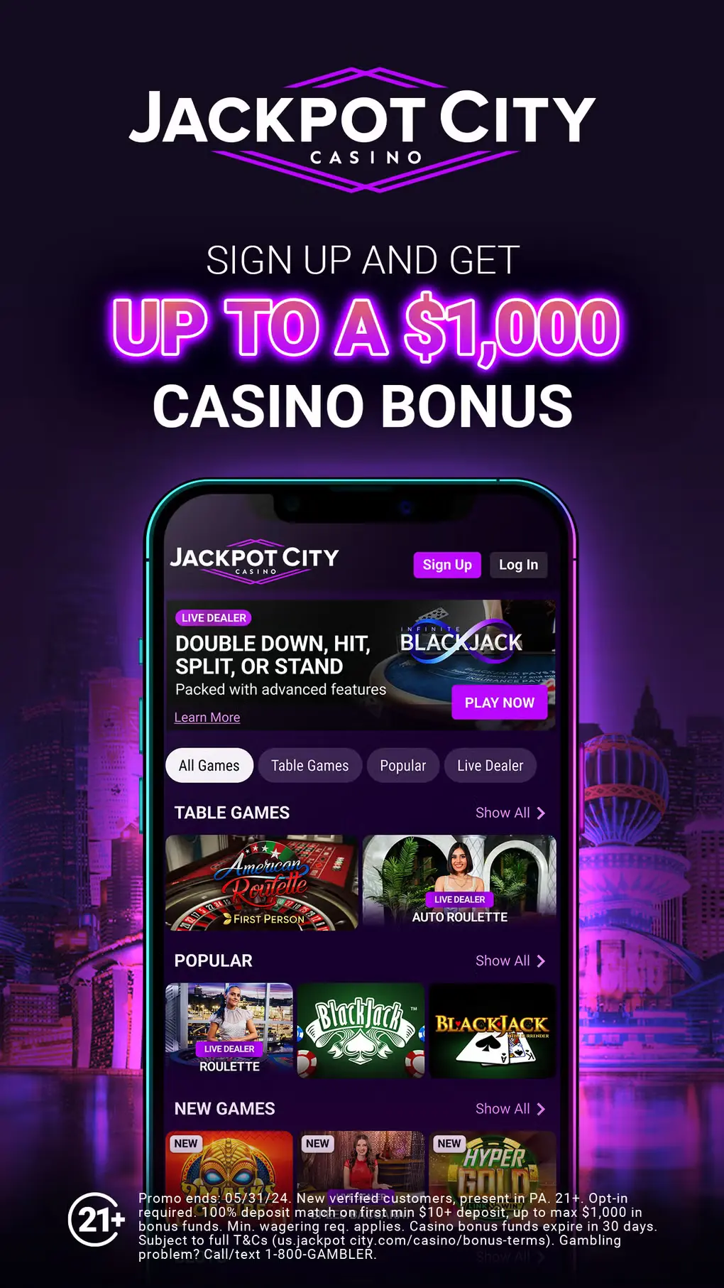 JackPotCity Features and Services
